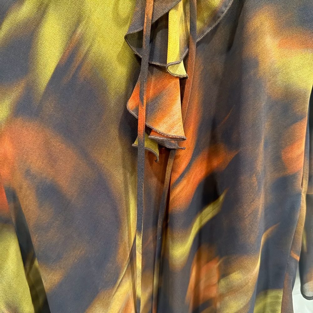 Gianni Bini Sheer Chiffon Mini Dress Abstract Print Flowy XS NEW - Picture 8 of 8